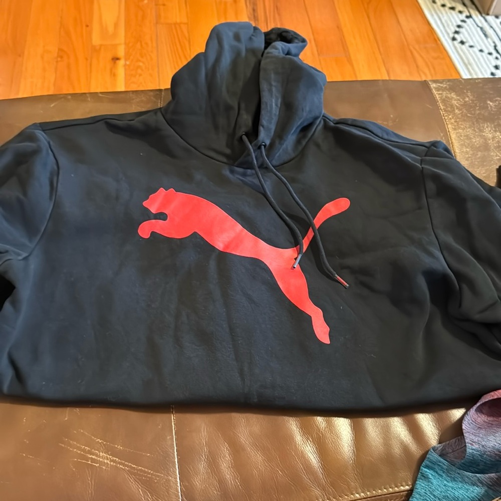 Puma Hoodie- Black and Red - L